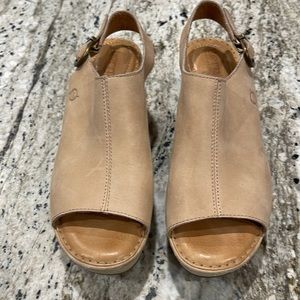 Born leather platform slingback sandals